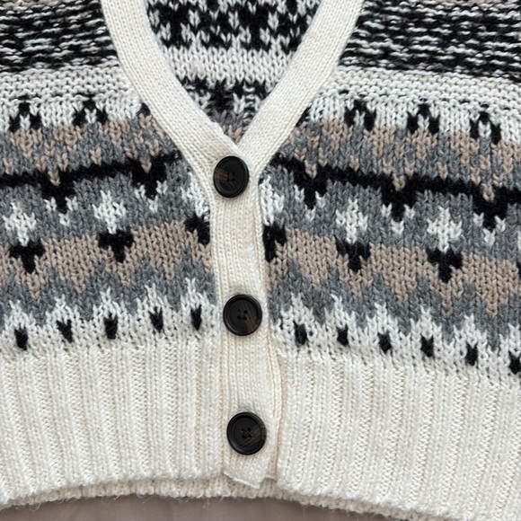 American Eagle cropped Fair Isle cardigan Size XS - Picture 3 of 6